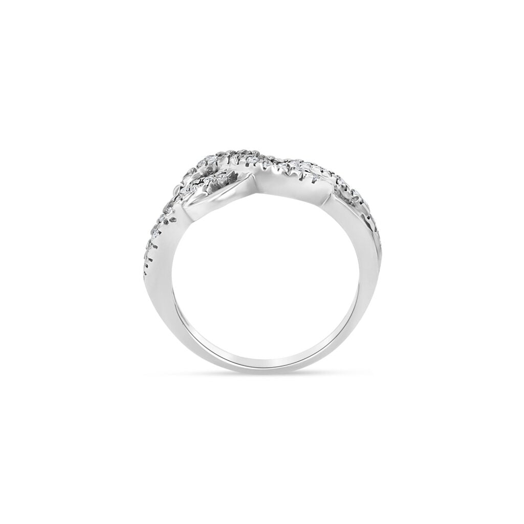 14K White Gold Pavé Infinity Ring