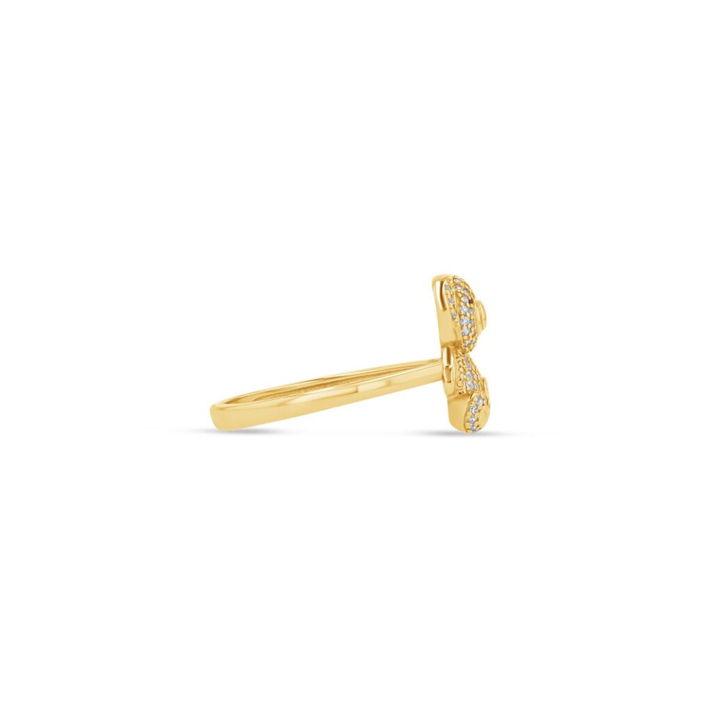 14K Gold Pavé Bear Ring
