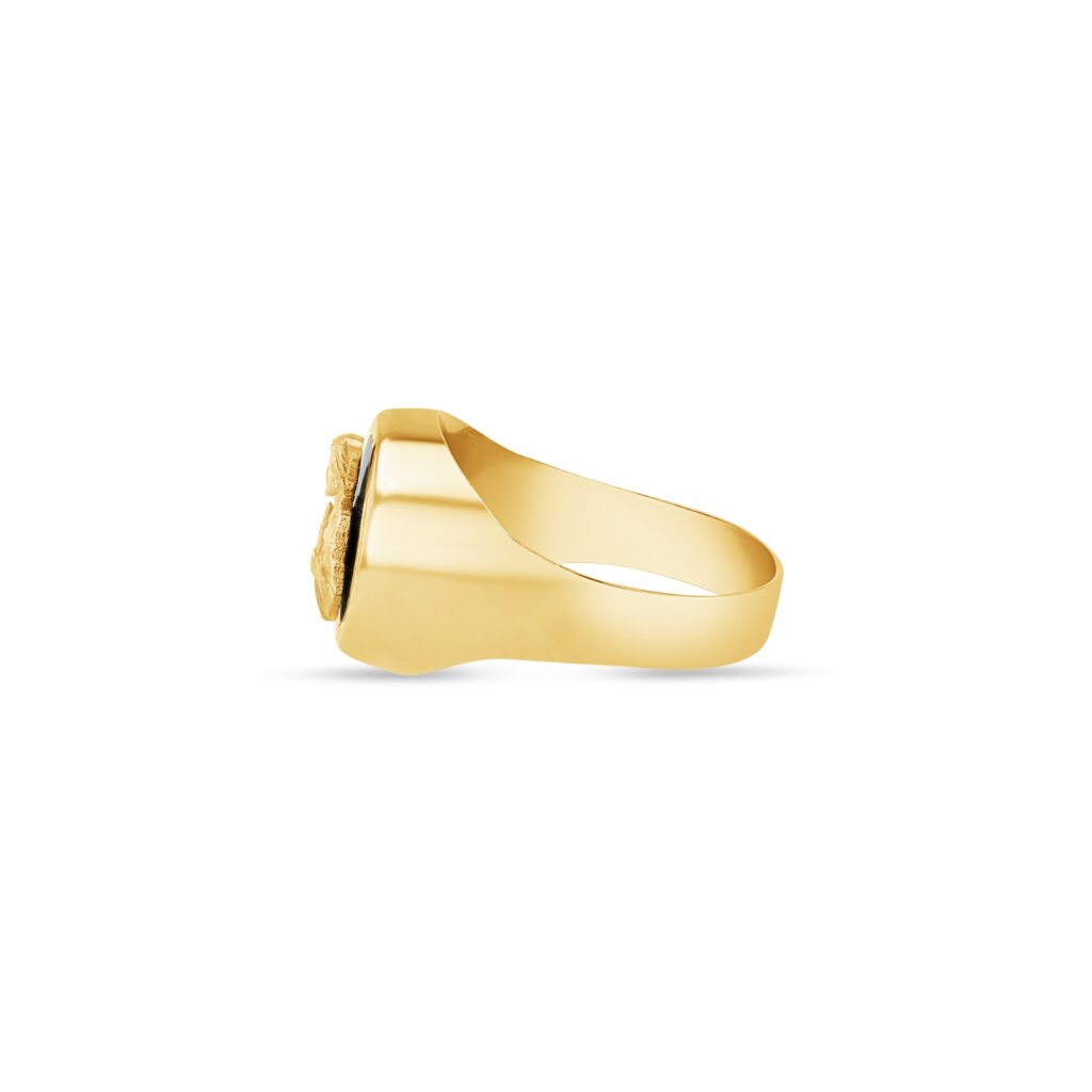 14K Gold Saint Jude Onyx Signet Ring