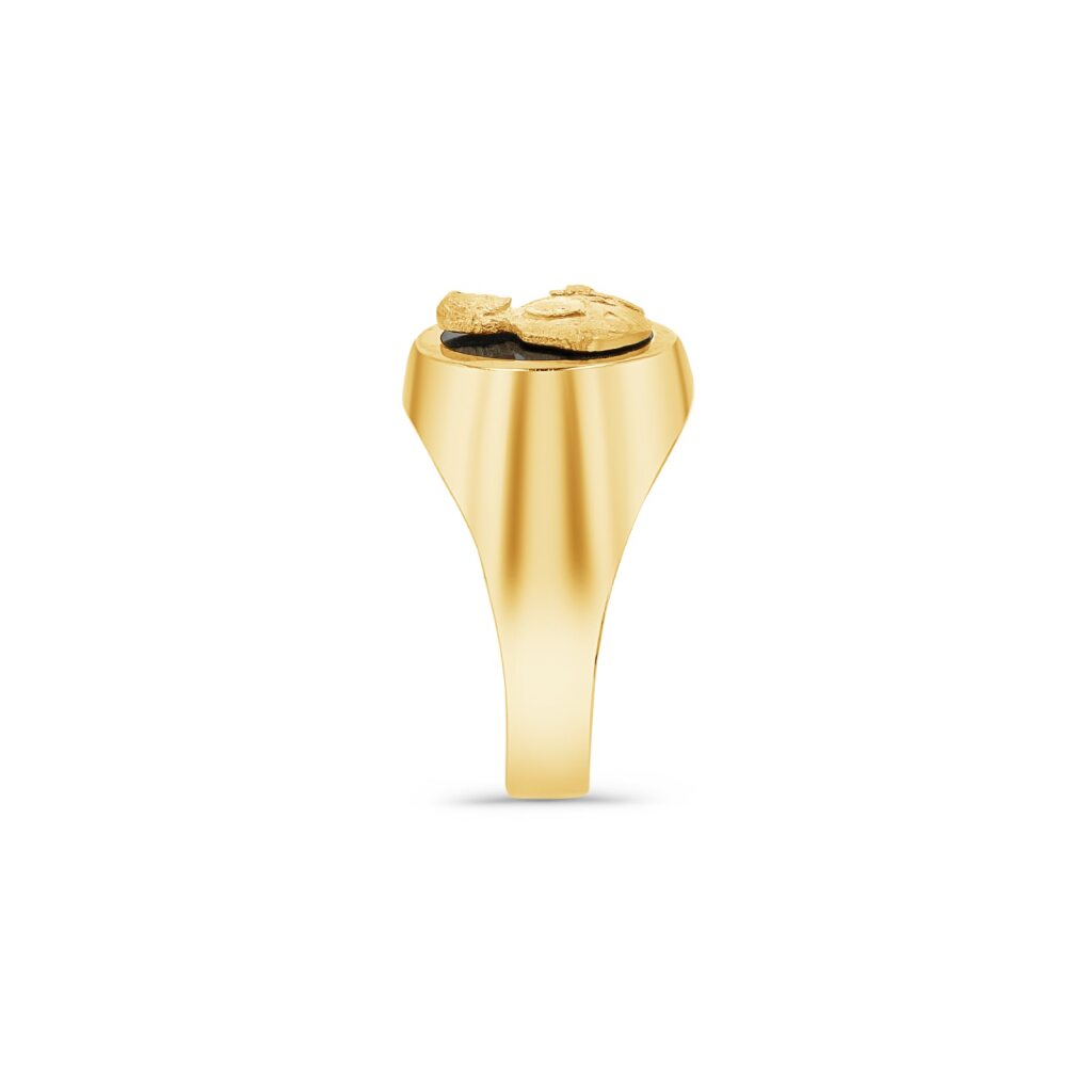 14K Gold Saint Jude Onyx Signet Ring