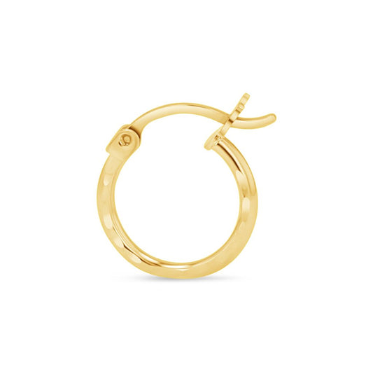 10K Gold Smooth Cut Hoop Earrings