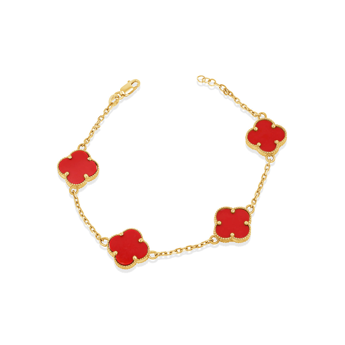 14K Gold Clover Bracelet