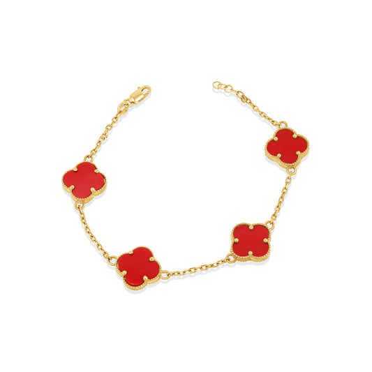 14K Gold Clover Bracelet