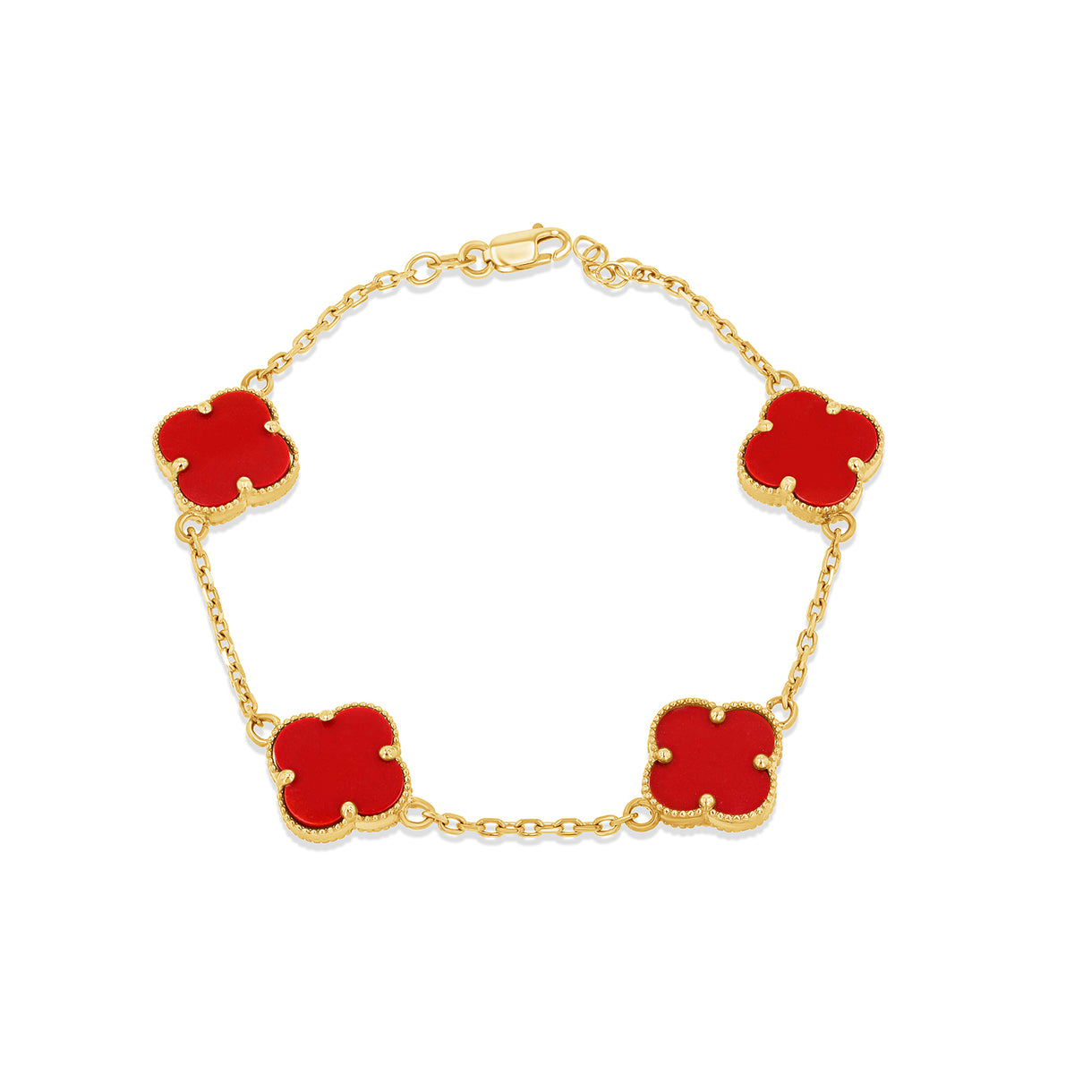 14K Gold Clover Bracelet