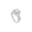White Gold Princess Hidden Halo Split Shank Engagement Ring