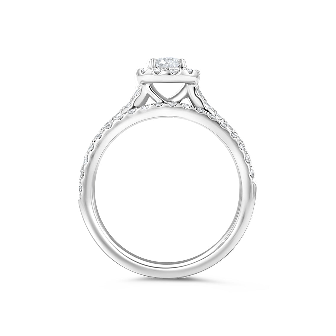 14K White Gold Pear Diamond Engagement Ring
