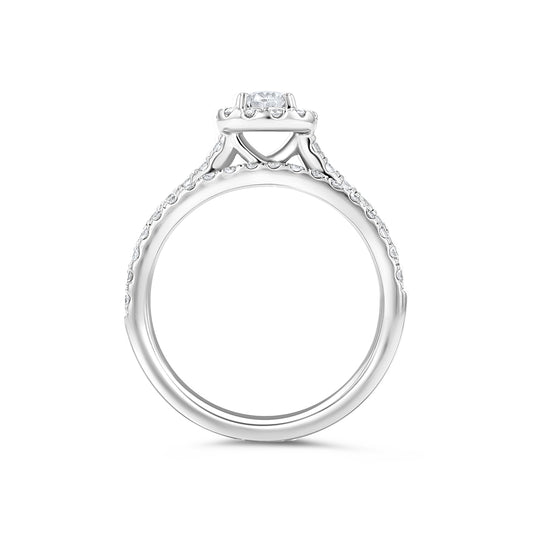 14K White Gold Pear Diamond Engagement Ring