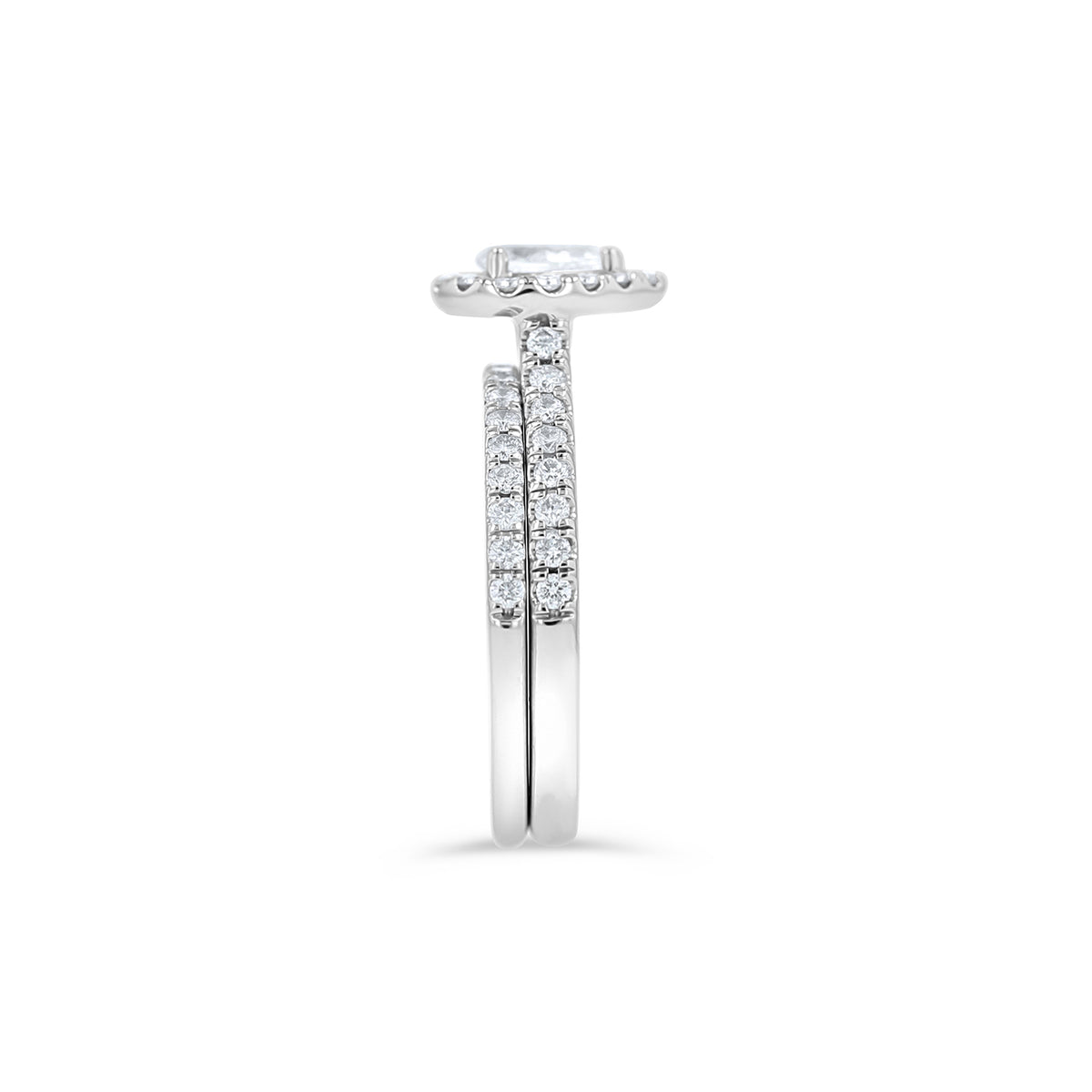 14K White Gold Pear Diamond Engagement Ring