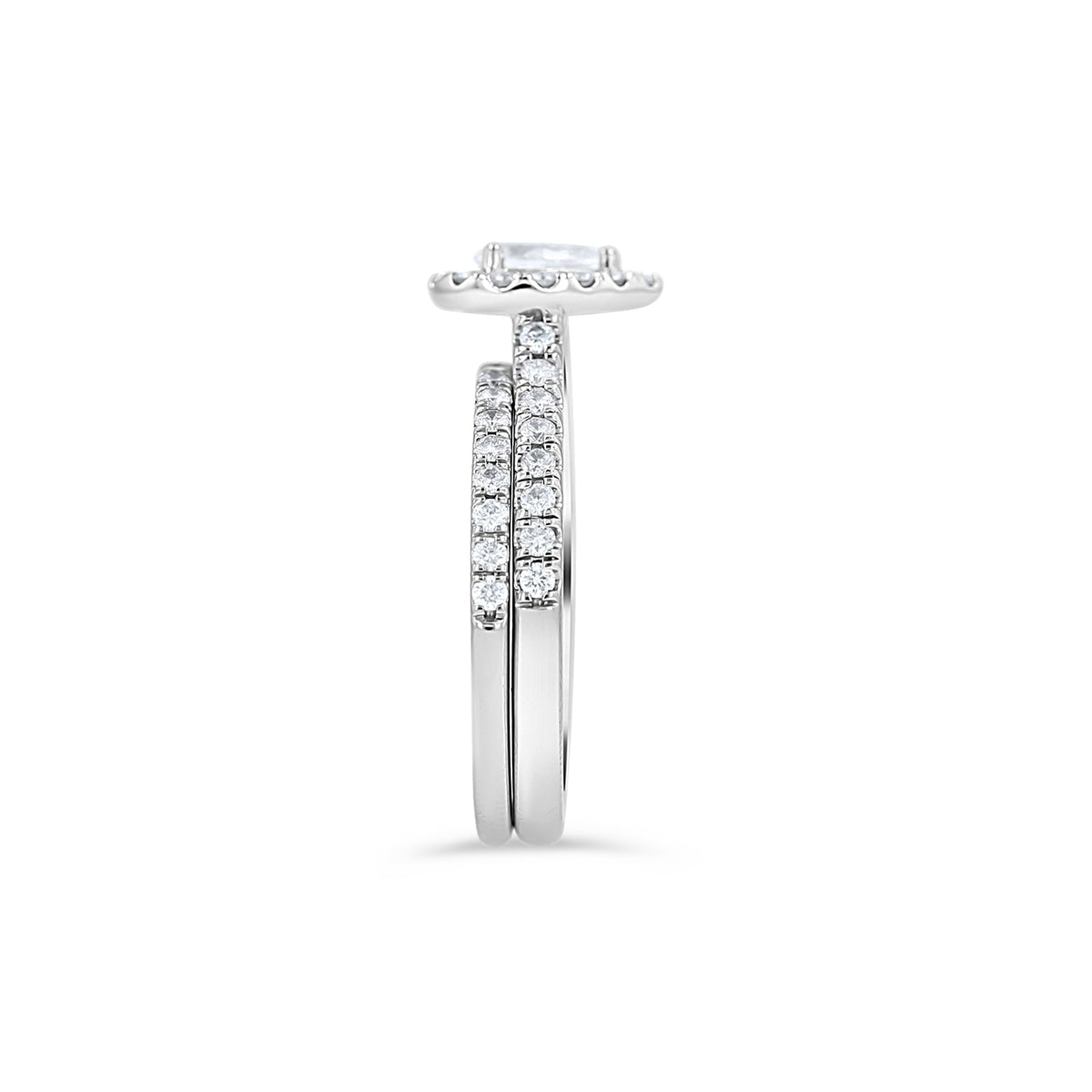 14K White Gold Pear Diamond Engagement Ring