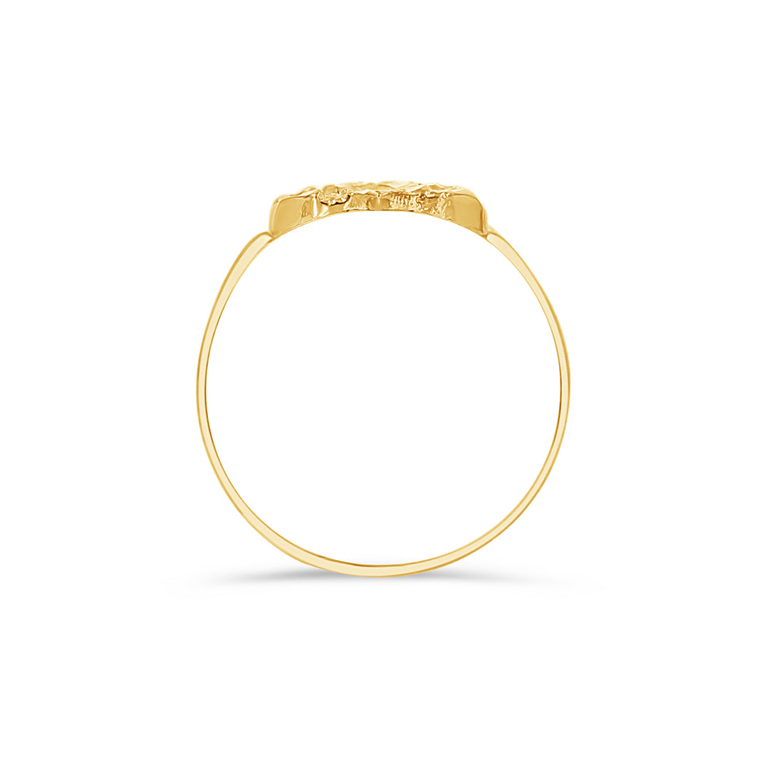10K Gold Small Nugget Heart Ring