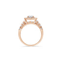 Rose Gold Round Halo Pave Engagement Ring