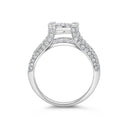 White Gold Round Pave Cathedral Engagement Ring