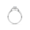 White Gold Round Halo Engagement Ring
