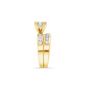 Yellow Gold Channel Set Round High Pronged Engagement Ring