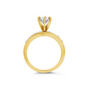 Yellow Gold Channel Set Round High Pronged Engagement Ring