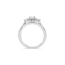White Gold Princess Hidden Halo Split Shank Engagement Ring