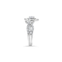 White Gold Princess Hidden Halo Split Shank Engagement Ring