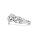 White Gold Princess Hidden Halo Split Shank Engagement Ring