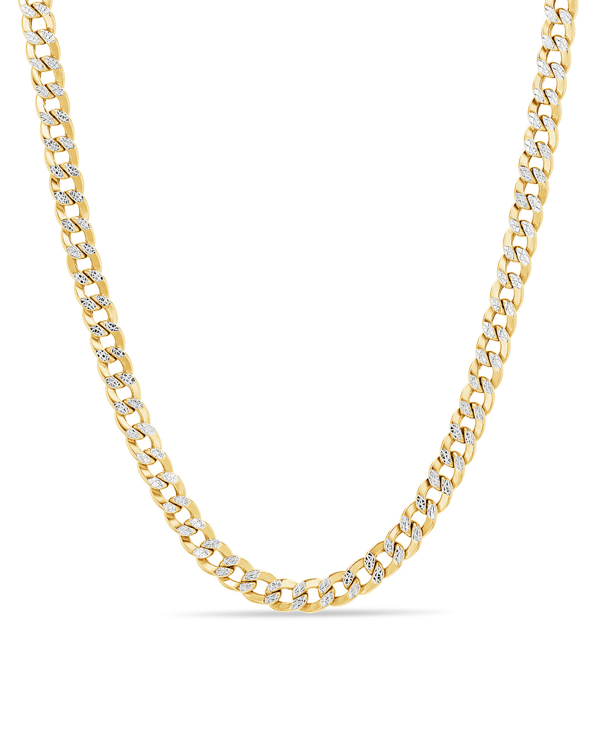 14K Gold Curb Cuban Diamond-Cut Chain