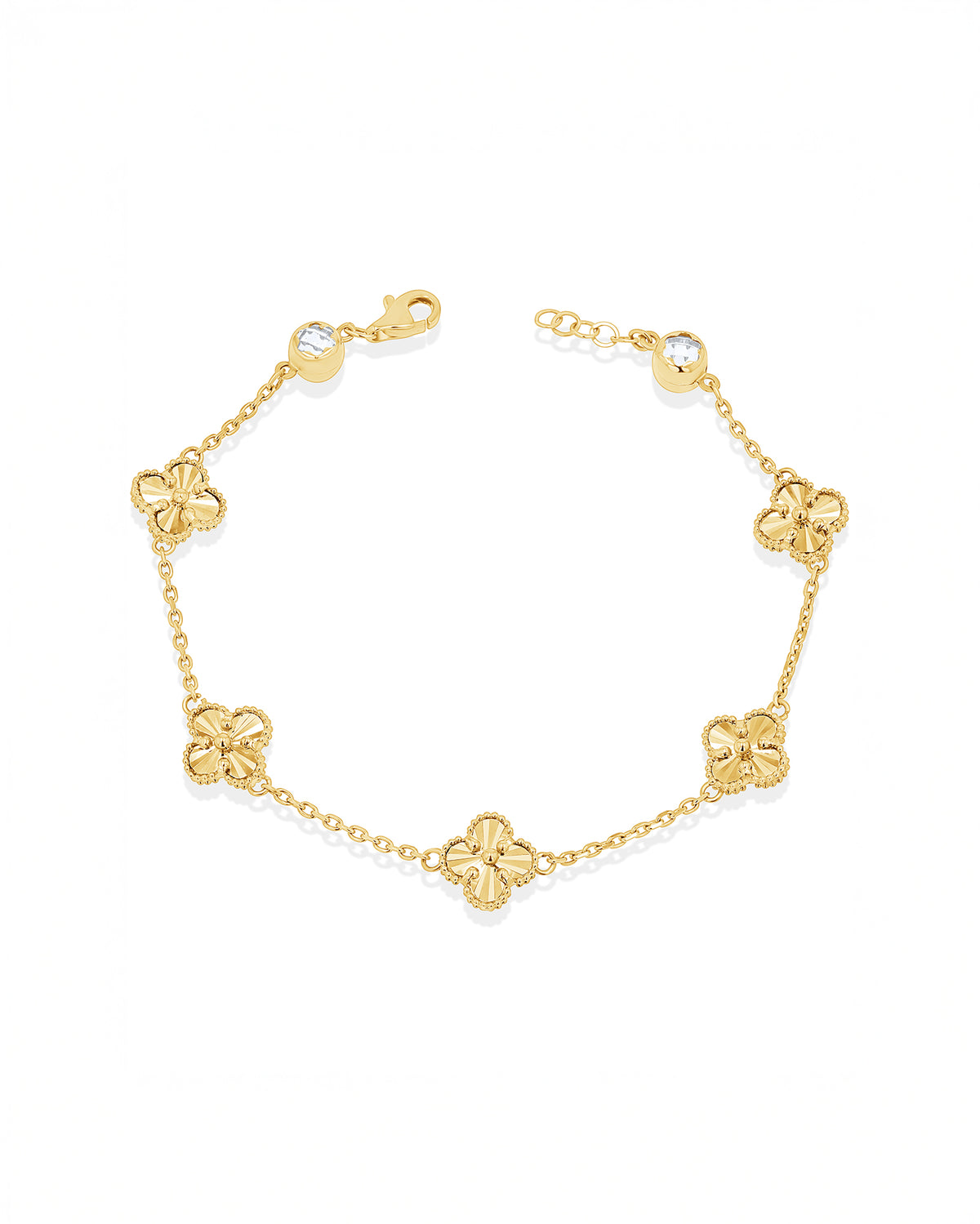 14K Gold Clover Bracelet