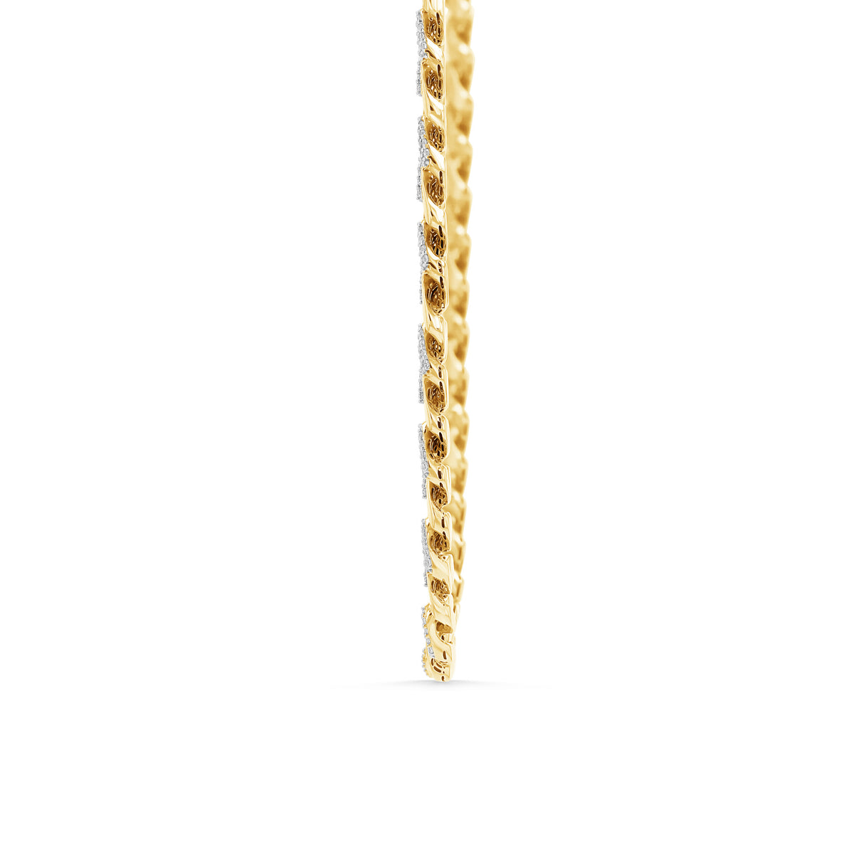 10K Gold Alternating Pave Monaco Miami Cuban Chain