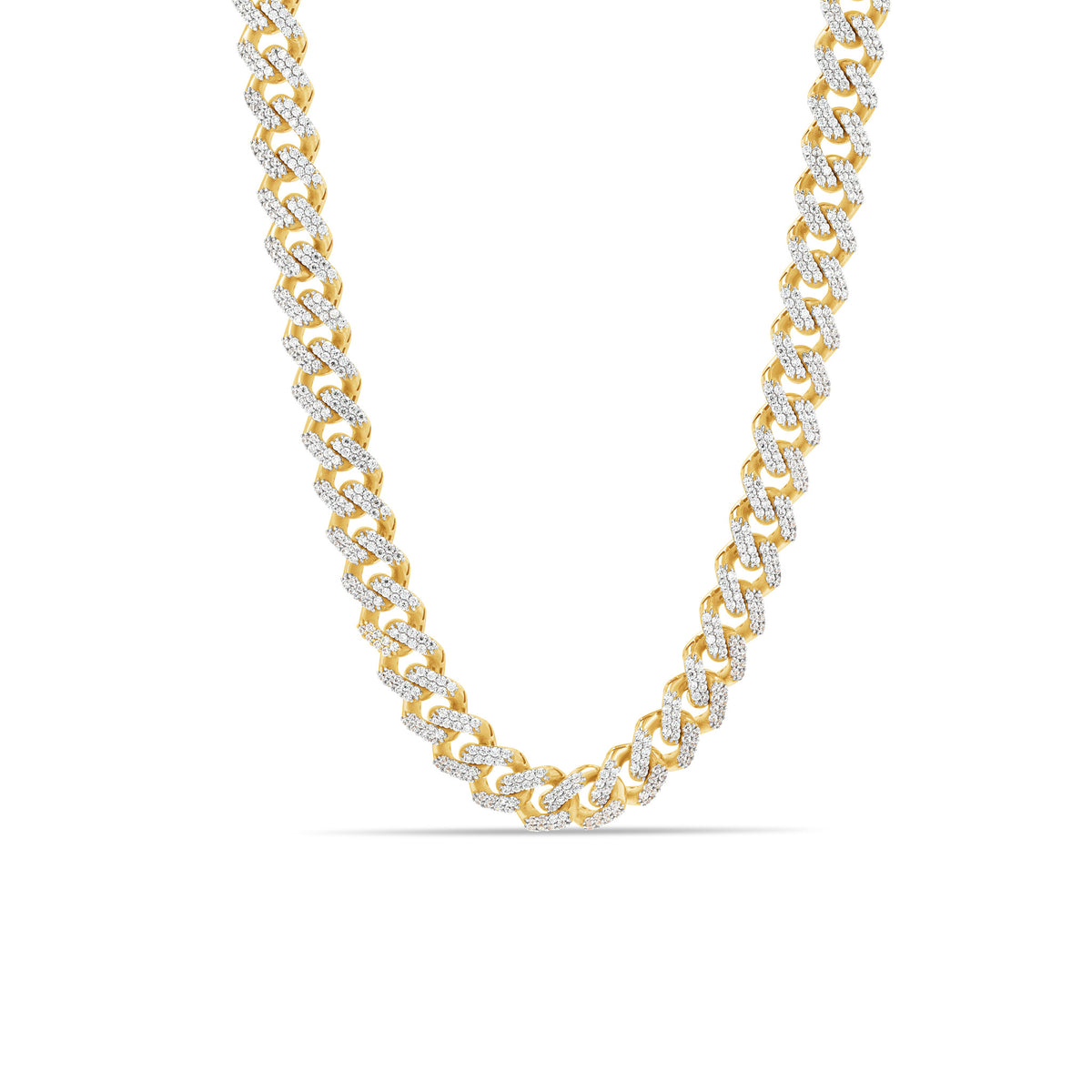 10K Gold Pave Monaco Miami Cuban Chain