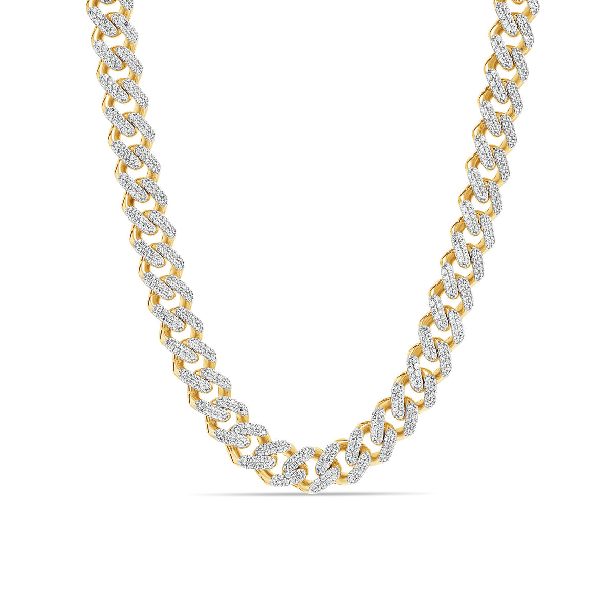 10K Gold Pave Monaco Miami Cuban Chain