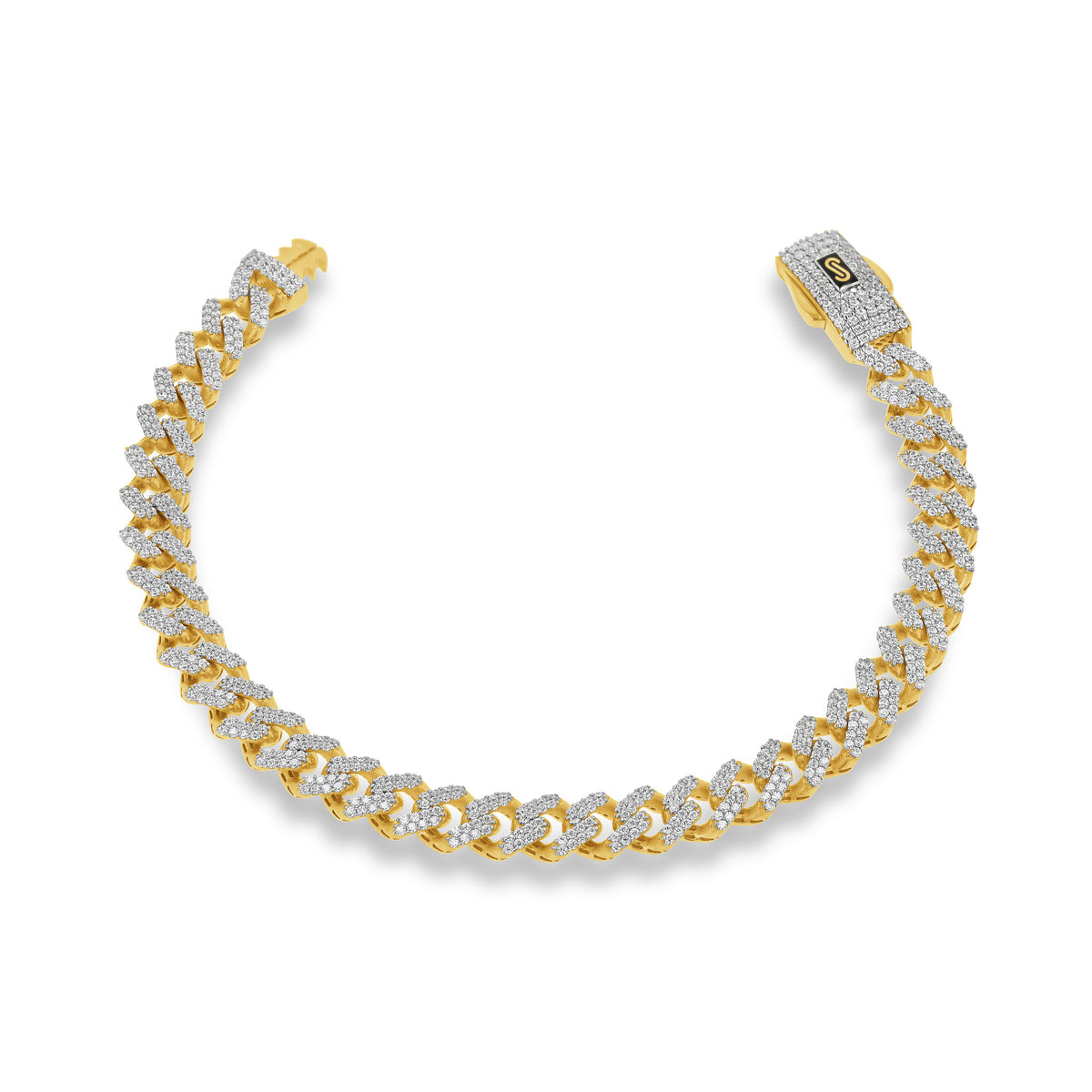 10K Gold Pave Monaco Miami Cuban Bracelet