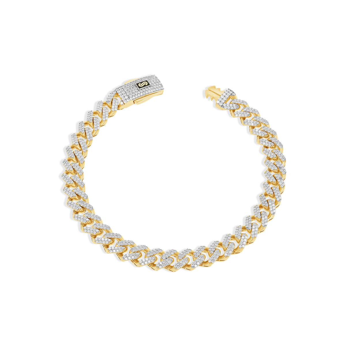 10K Gold Pave Monaco Miami Cuban Bracelet