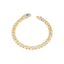 Alternating Pave Monaco Miami Cuban Bracelet