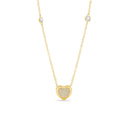 Pavé Heart Station Choker Necklace 4.5g.