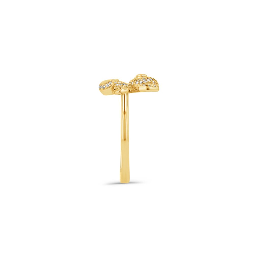 14K Gold Pavé Bear Ring