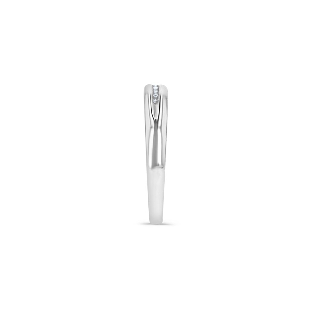 14K White Gold Simple Single Lane Band