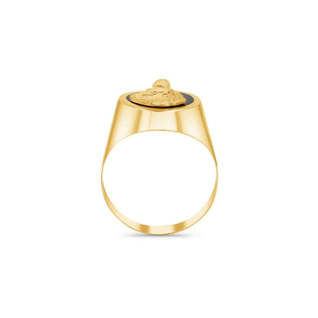 14K Gold Saint Jude Onyx Signet Ring