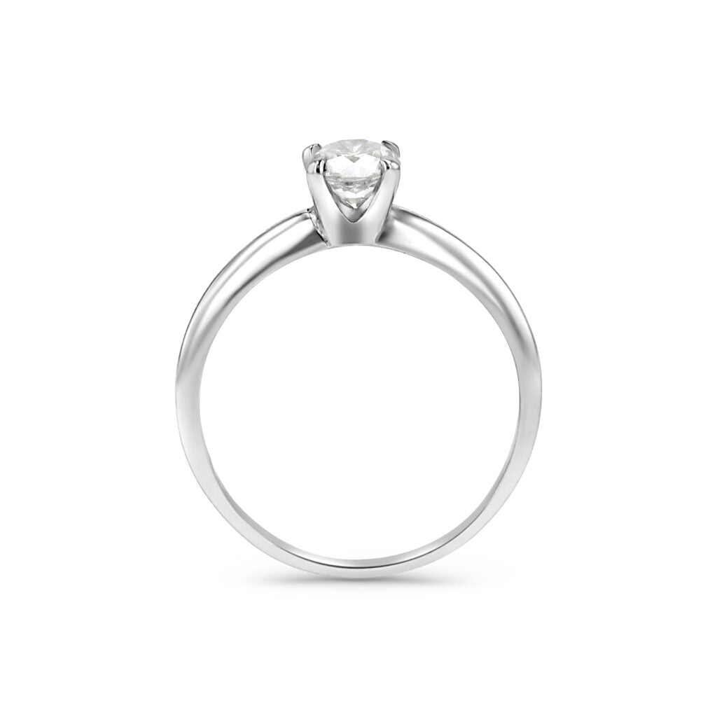 14K White Gold Solitaire Ring