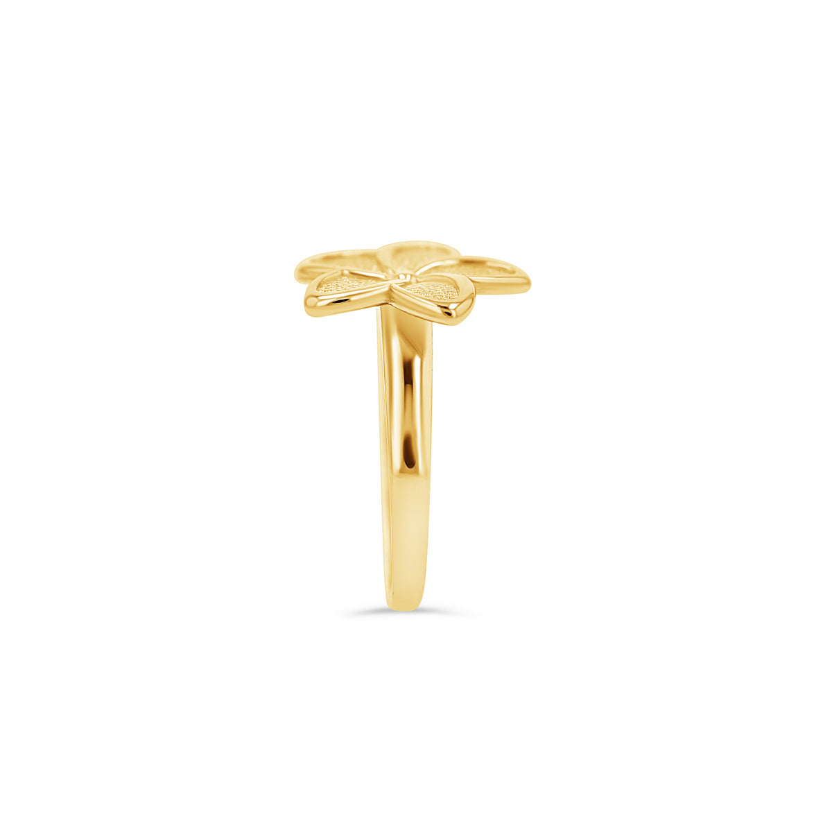 14K Gold Plumeria Flower Ring