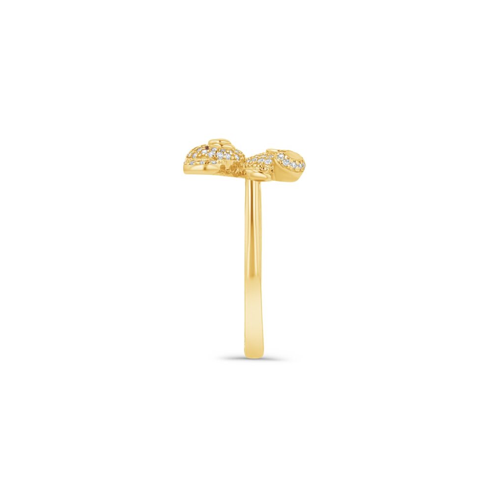 14K Gold Pavé Bear Ring