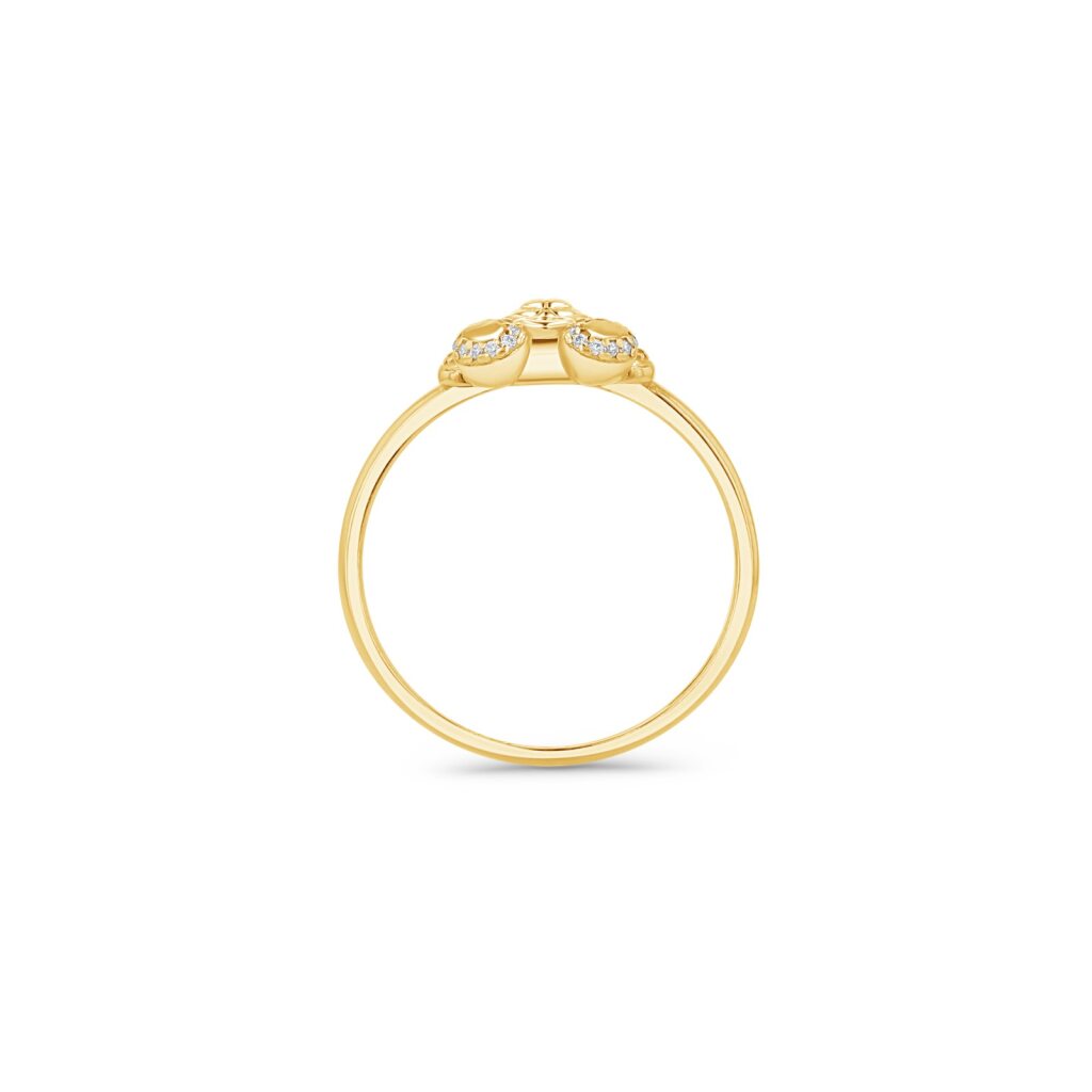 14K Gold Pavé Bear Ring