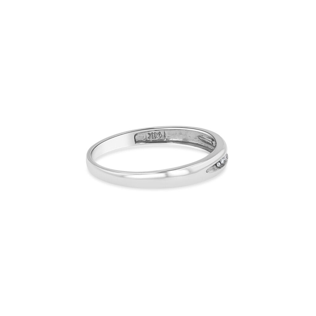 14K White Gold Simple Single Lane Band