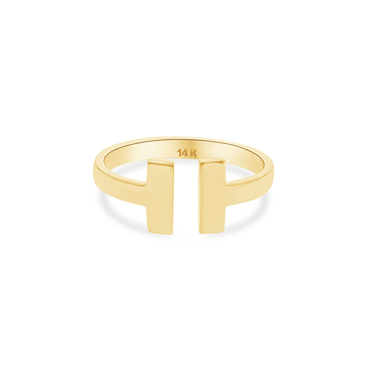 [price] Minimalist T Open Ring 14K.