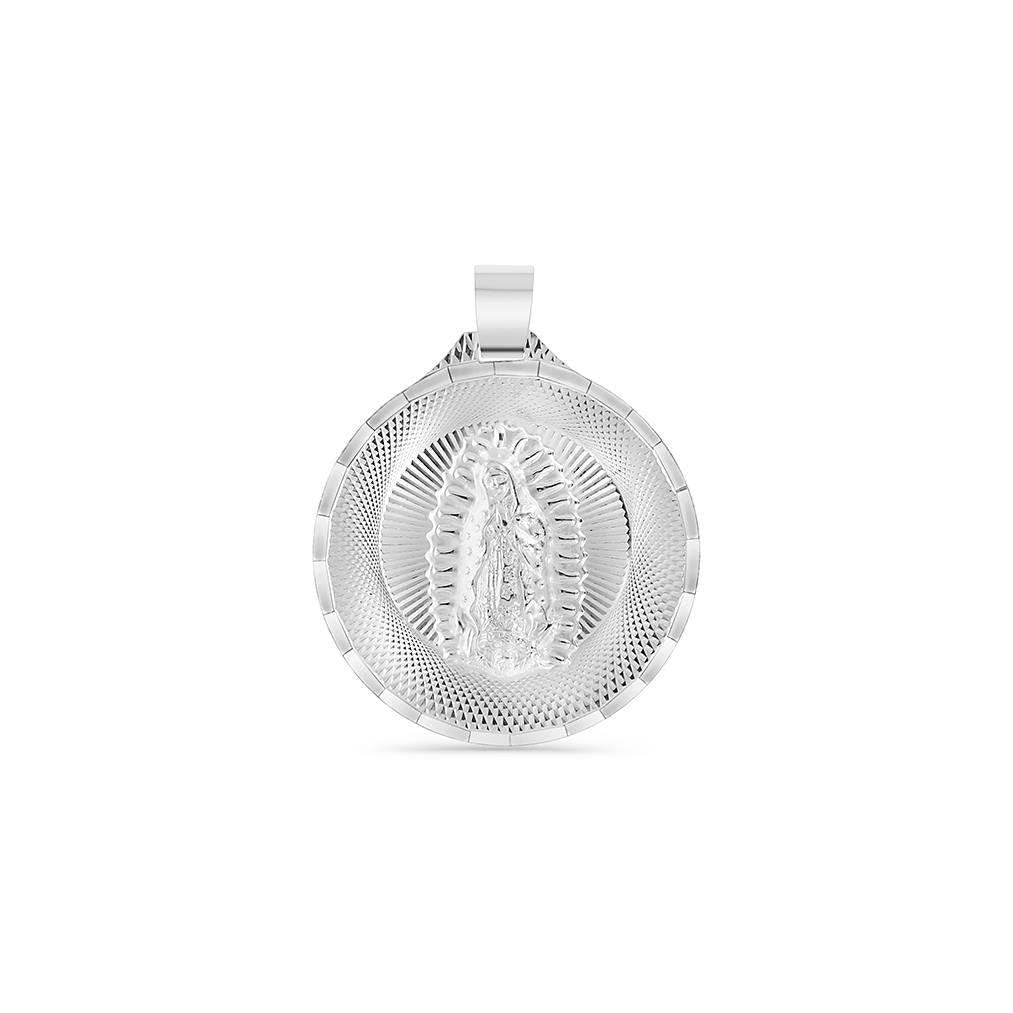 .925 Silver Double Sided Our Lady of Guadalupe and Crucifix Pendant [xs 1.6, s 3.3g, m 3.7g, L 4.9g, XL 9.3g, XXL 11.9g].