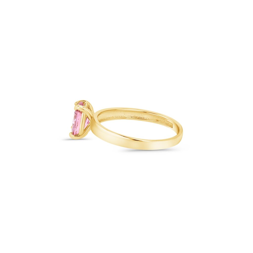 14K Gold Oval Birthstone Solitaire Ring