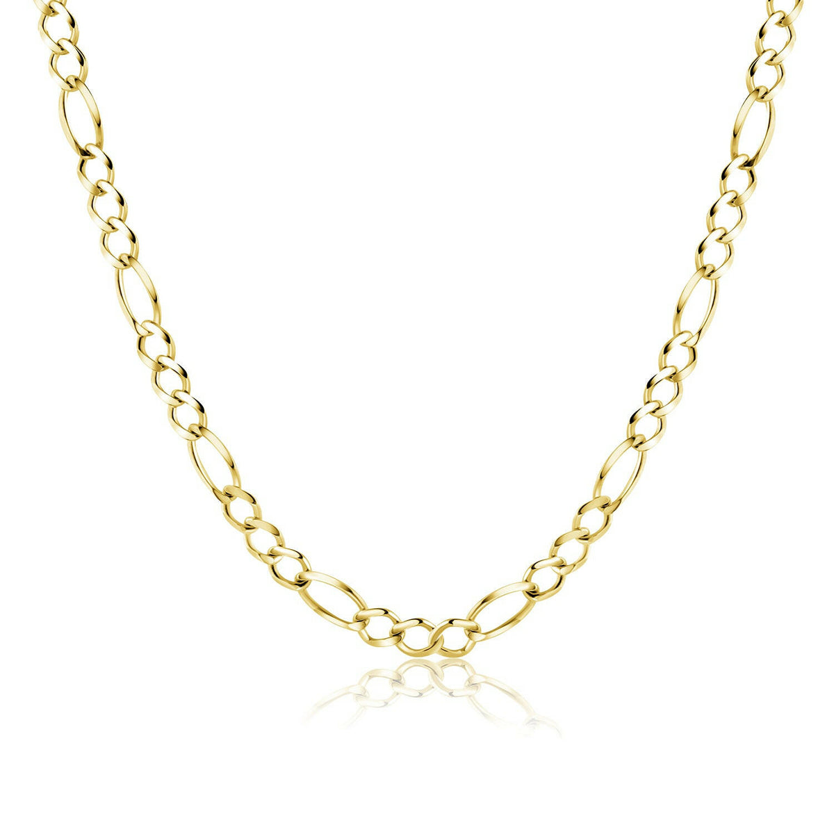 14K Solid Gold Figaro Chain - 7mm