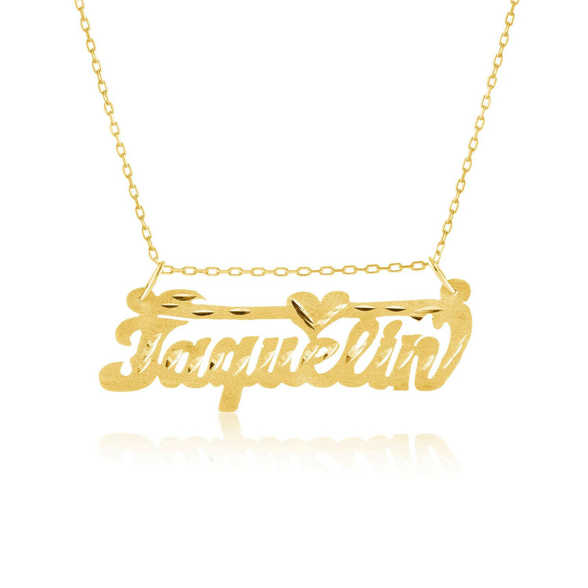 Gold Classic Diamond Cut Name Pendant