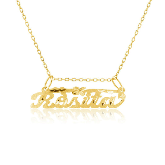 Gold Classic Diamond Cut Name Pendant