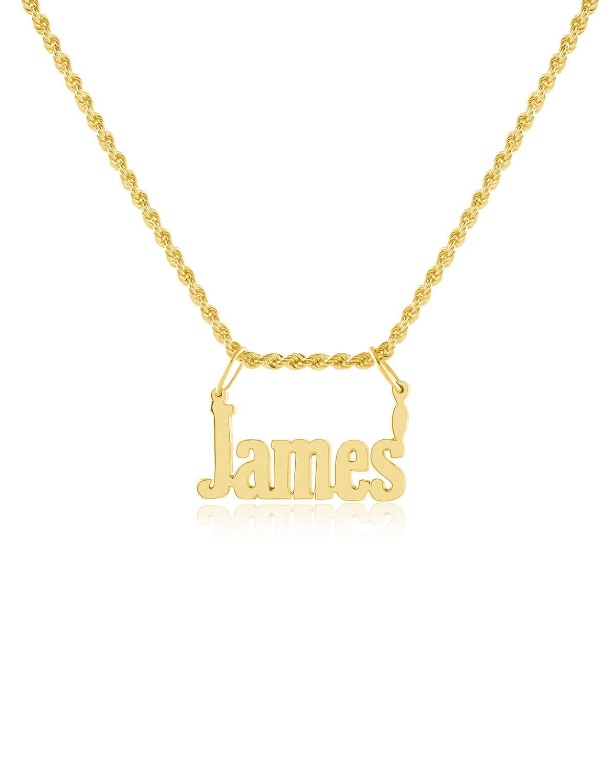 Gold Bold Block Name Pendant