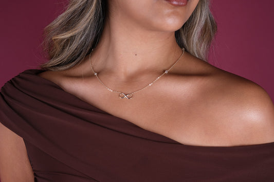 14K Gold Infinite Love Choker Necklace