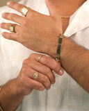 Diamond Cut Flat Cuban Chain ID Bracelet - Adult Plaque - 8mm
