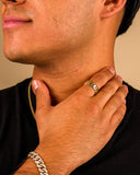 Anillo de eslabones cubanos macizos de 7,5 mm