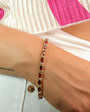 Oval Garnet Tennis Bracelet - 0.11 CTW
